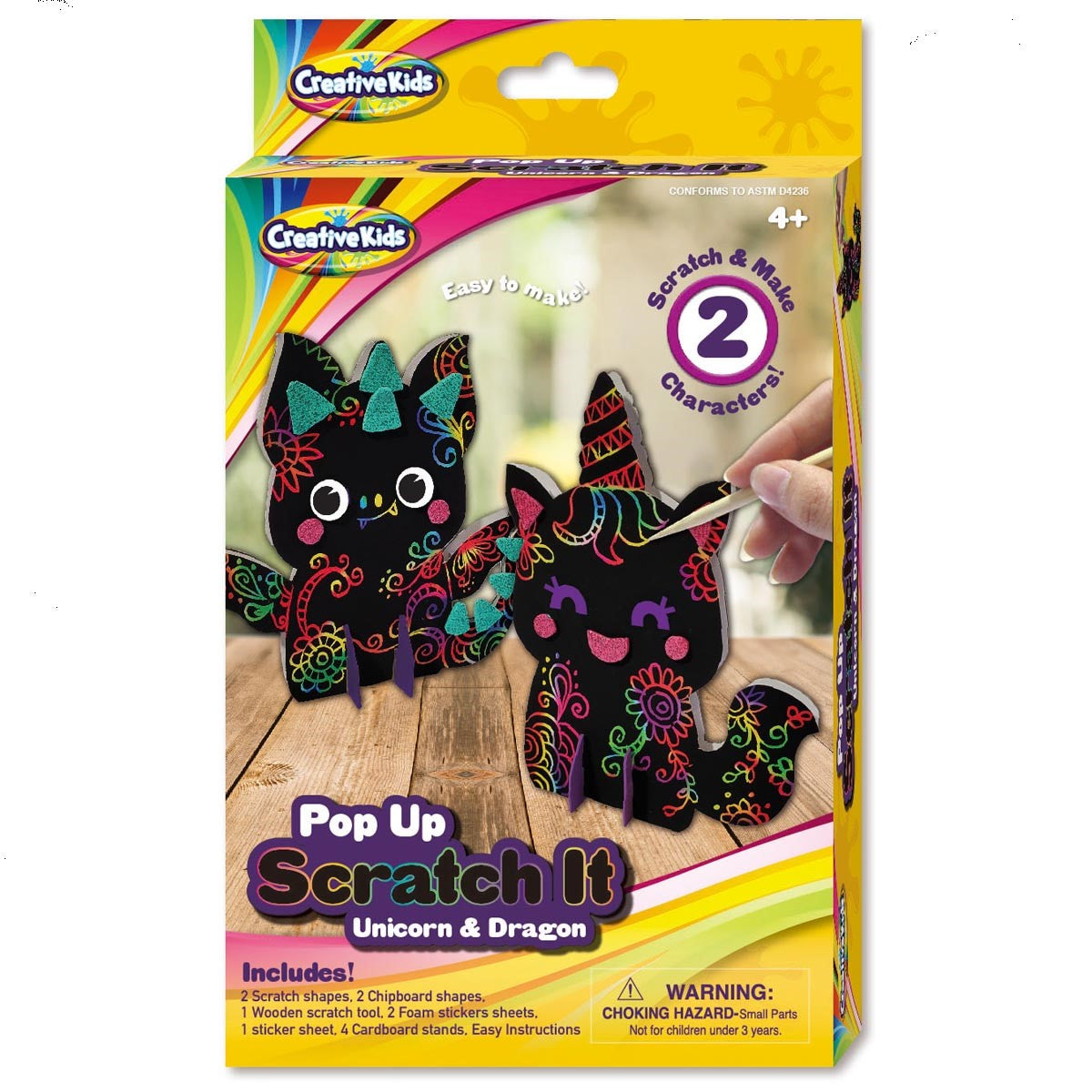 Pop Up Scratch It Unicorn & Dragon