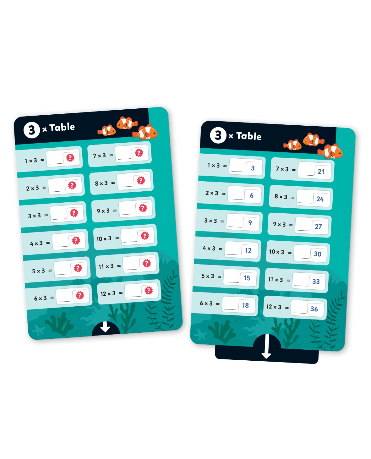 Times Table Pull-the-Tab Flash Cards
