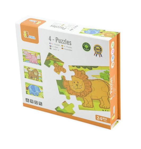 Jungle Puzzles 4 in 1